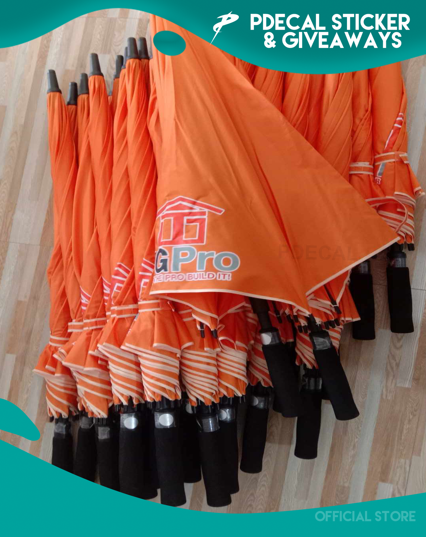 Automatic Golf Umbrella - Full Color Logo (with Pouch and Sponge Handle)